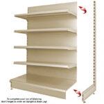 Cream Retail Wall Shelving Unit Endpeice