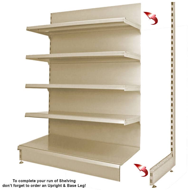 Cream Retail Wall Shelving Unit Endpeice