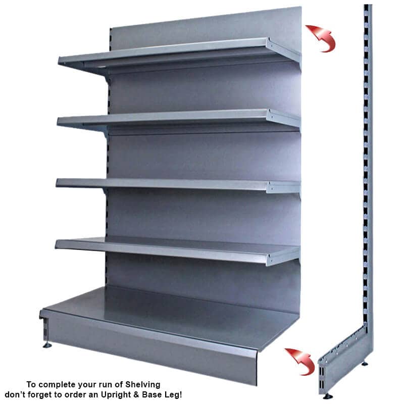 Retail Wall Shelving Unit - Silver End Finish
