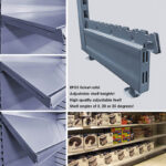 Retail Wall Shelving Unit - Silver Shelves