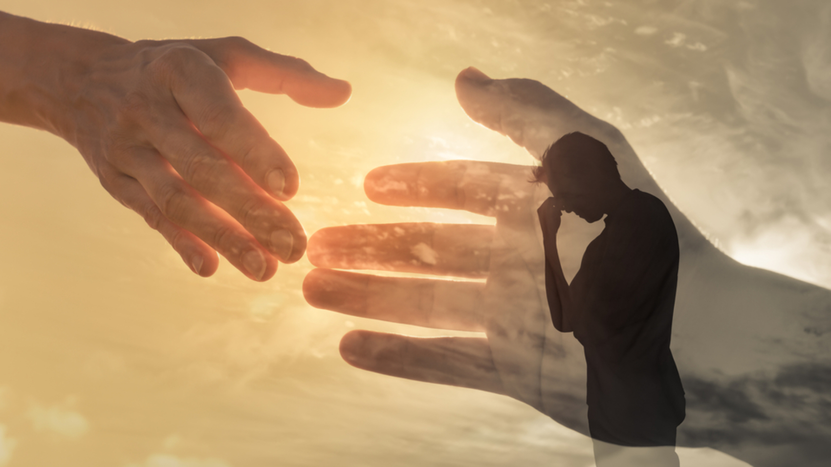 Man,Feeling,Sad,And,Someone,Giving,Him,A,Helping,Hand.