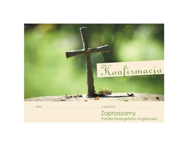 Plakat konfirmacja – poziom krzyż mech