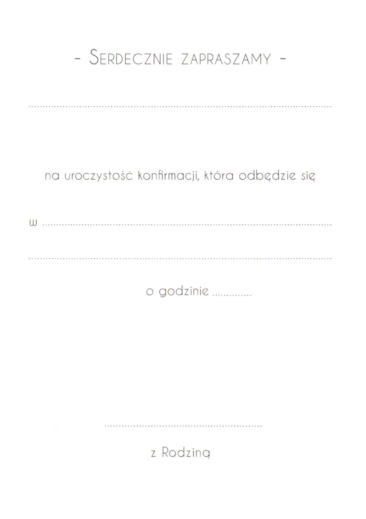 Zaproszenie konfirmacyjne – kwiat oliwka