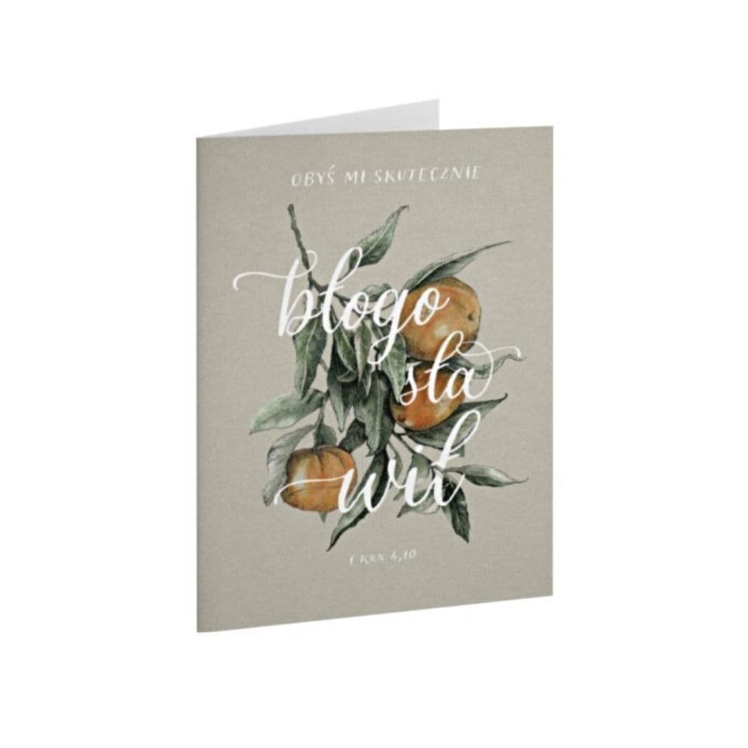 Kartka składana – Obyś mi – Mandarynka