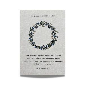 Kartka konfirmacyjna – Mat 5,16 – wianek