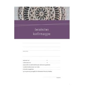 Świadectwo konfirmacyjne – okno
