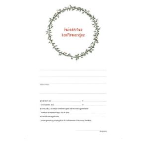 Świadectwo konfirmacyjne – wianek 1