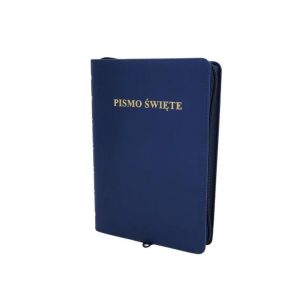 Biblia Warszawska TB średnia, granat, zamek42009