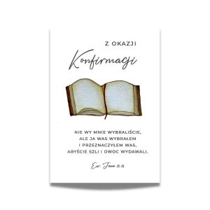 Kartka konfirmacyjna – Jan 15,10 – Biblia