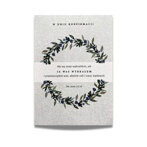 Kartka konfirmacyjna – Jan 15,16 – wianek