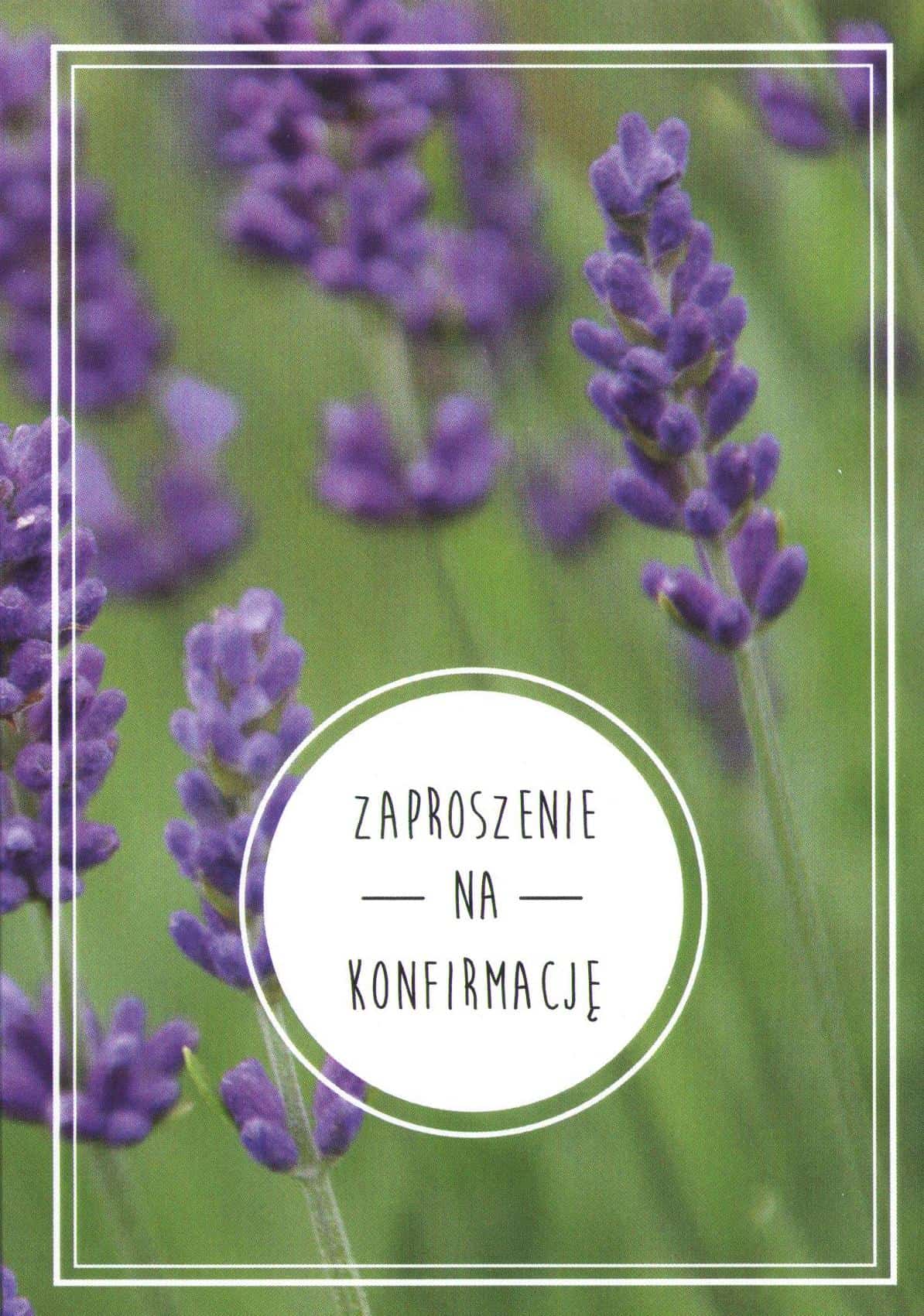Zaproszenie konfirmacyjne – lawenda