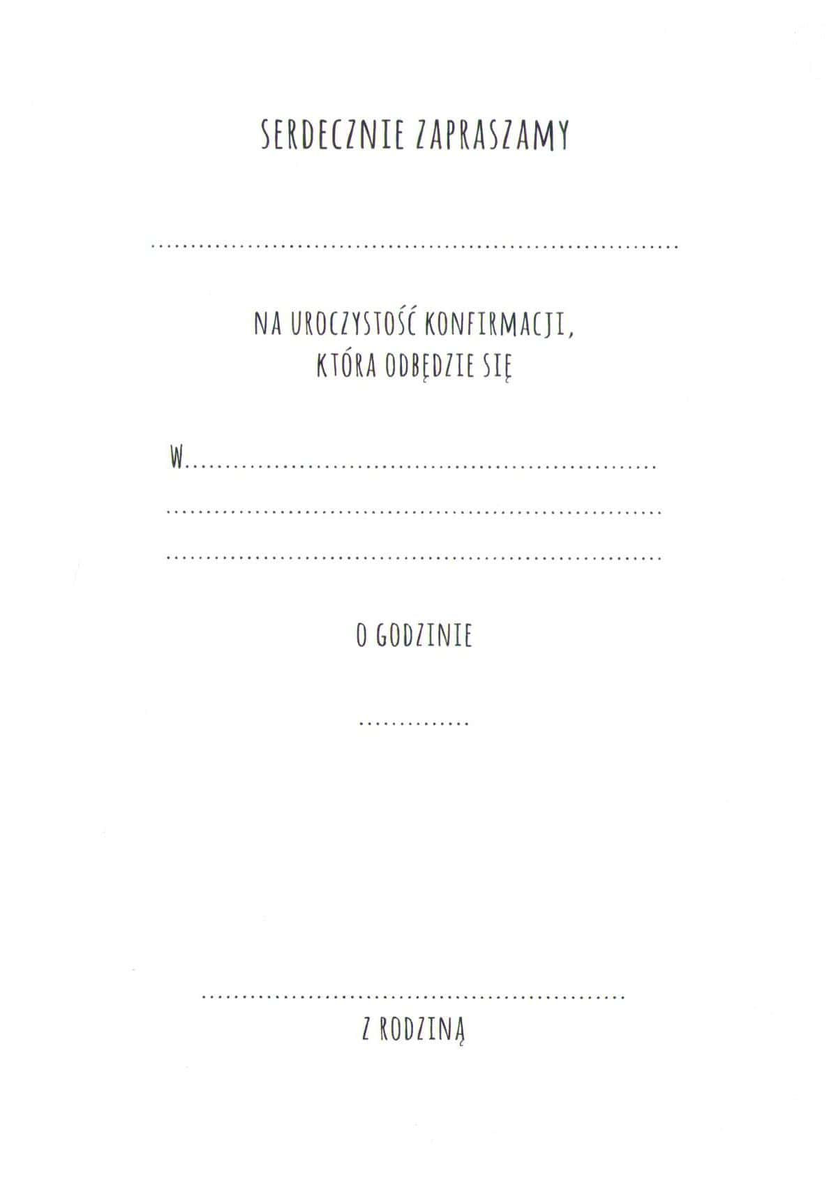 Zaproszenie konfirmacyjne – lawenda