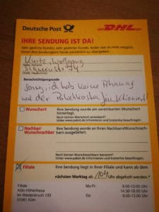 Schnelllieferung Verpackung mit DHL und Deutsche Post in Köln.
