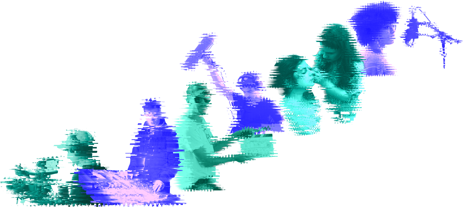 Imagem de estudantes e professores em ambiente de aprendizagem digital, destacando inovação e educação online.