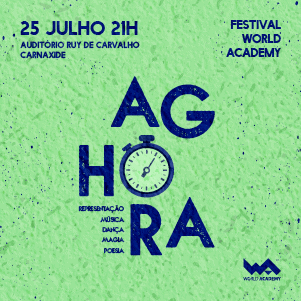 Evento de artes, música e cultura na World Academy com foco em inovação educativa.