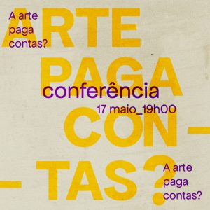 Imagem de fundo com texto promocional colorido para conferência.