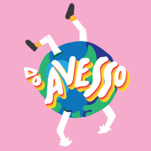 Ilustração criativa do planeta Terra com braços e pernas, promovendo uma abordagem divertida de aprendizagem global.