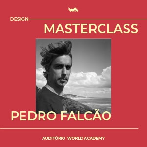 Palestra de masterclass com Pedro Falcão na World Academy, focada em design e inovação.
