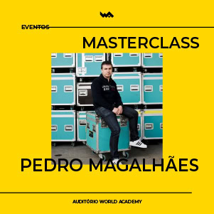 Imagem de Pedro Magalhães na masterclass na World Academy, promovendo eventos de formação e desenvolvimento.