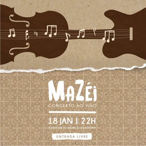 Concerto de música ao vivo no World Academy em 18 de janeiro às 22h. Entrada gratuita para todos os amantes de música e cultura.