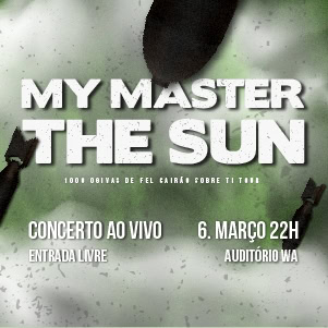 Concerto ao vivo sobre energia solar, realizado no Auditório WA em 6 de março às 22h. Entrada gratuita.