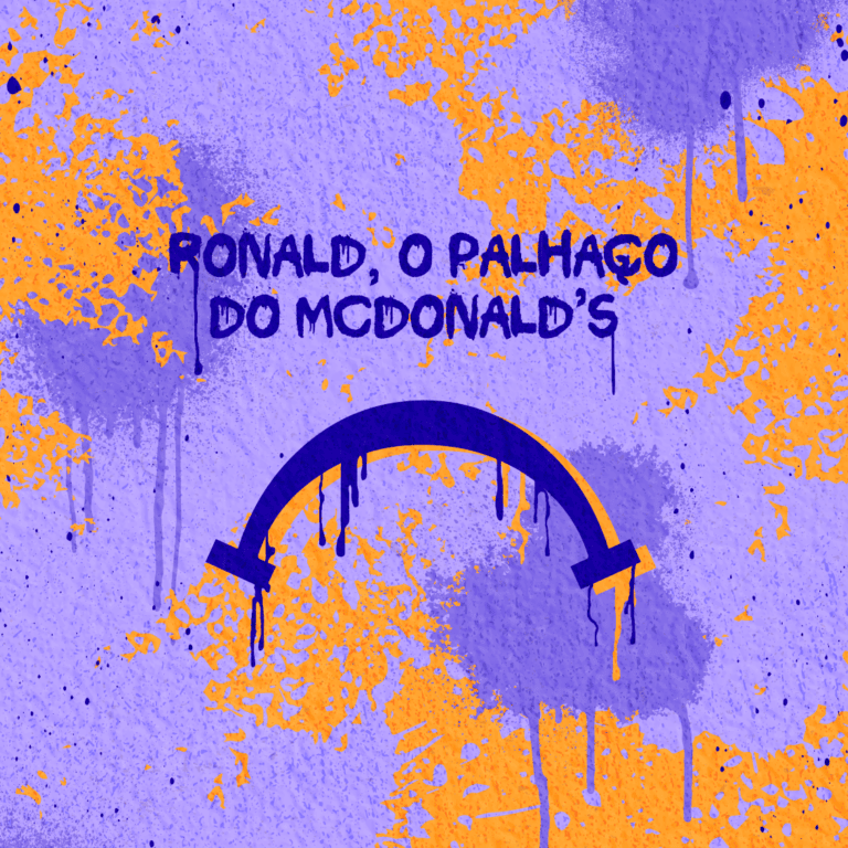Grafiti de Ronaldo como palhaço do McDonald's em arte urbana.