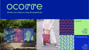 Cartaz promocional e moda sustentável com cores vibrantes e design moderno.