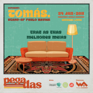 Conferência sobre a vida e obra de Tomás, com stand-up de Paulo Xavier.