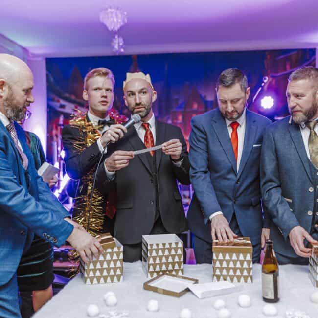 Candid laughter during RAF Marham Christmas Ball – event photographer UK coverage