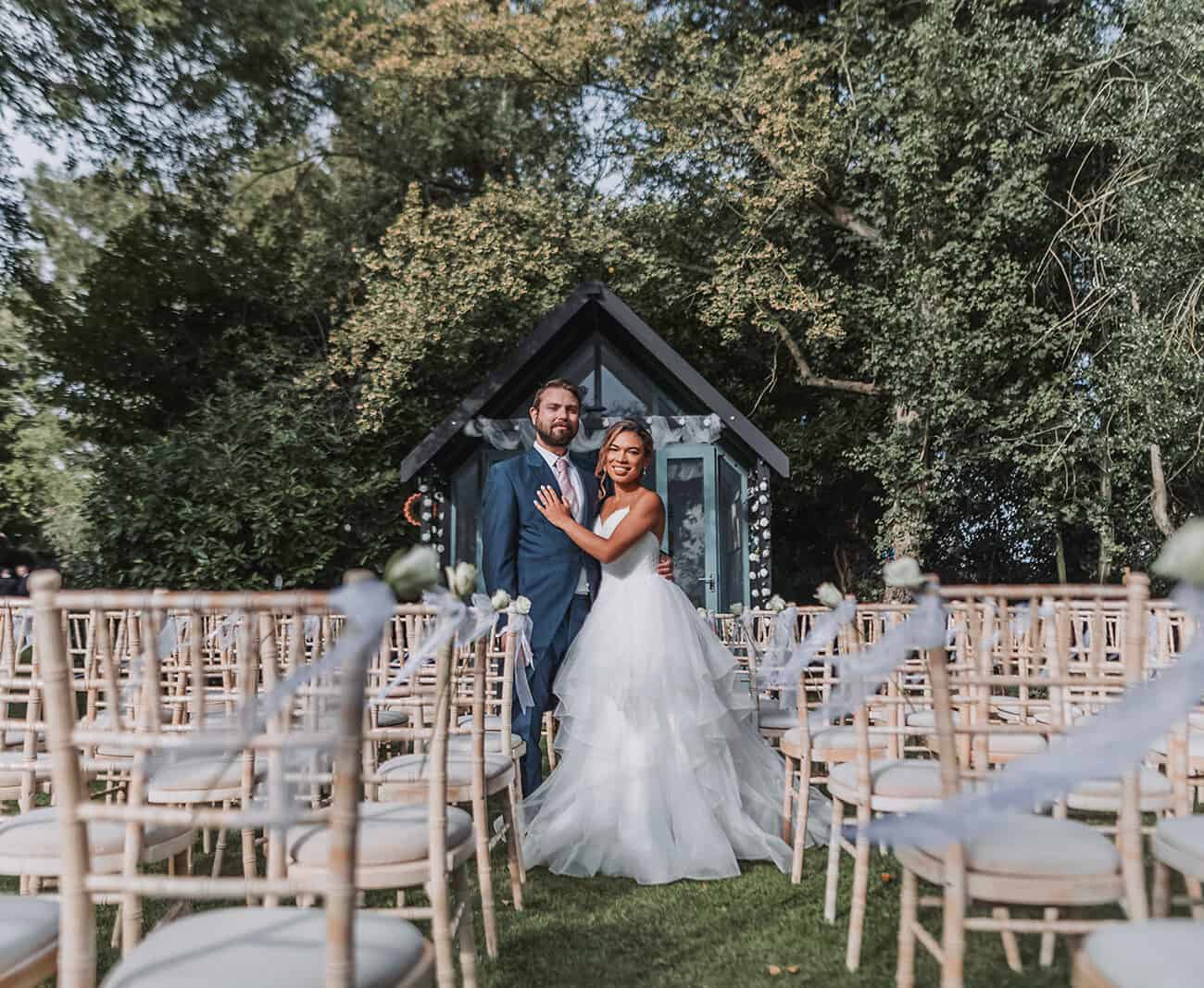 bride and groom at their ceremony - norfolk wedding photographer