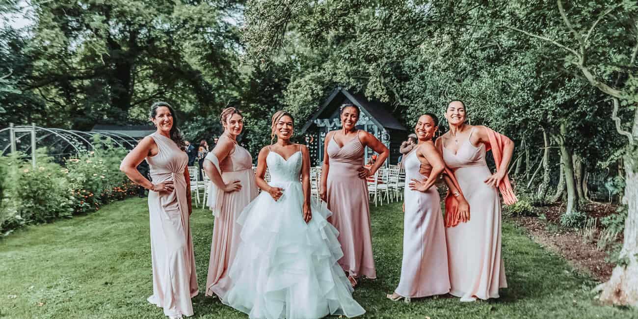 the bridesmaids with milla - norfolk wedding photographer