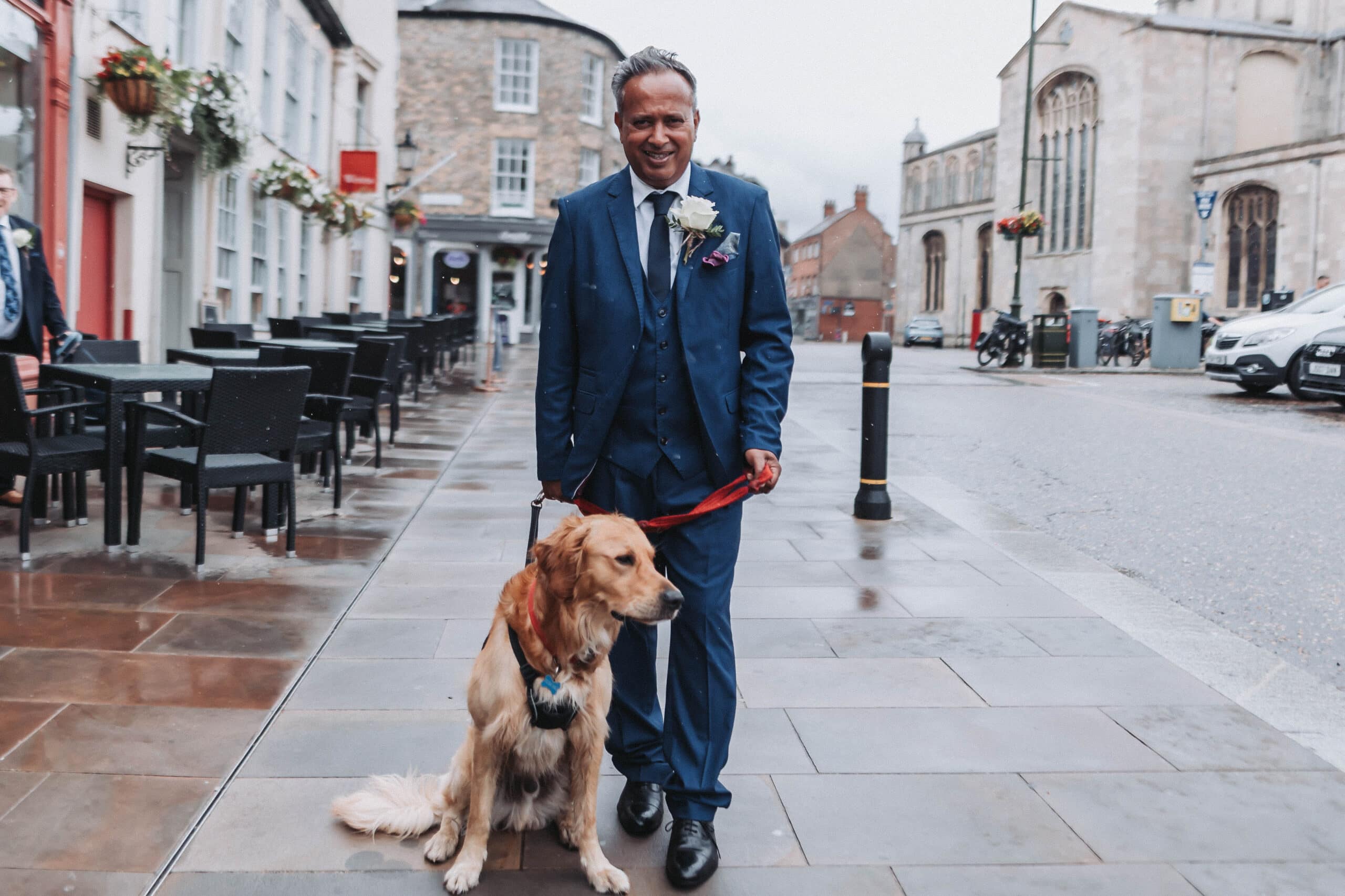 Hollie and Adam elopement wedding at King’s Lynn registry office with their dog, stylish couple from Essex