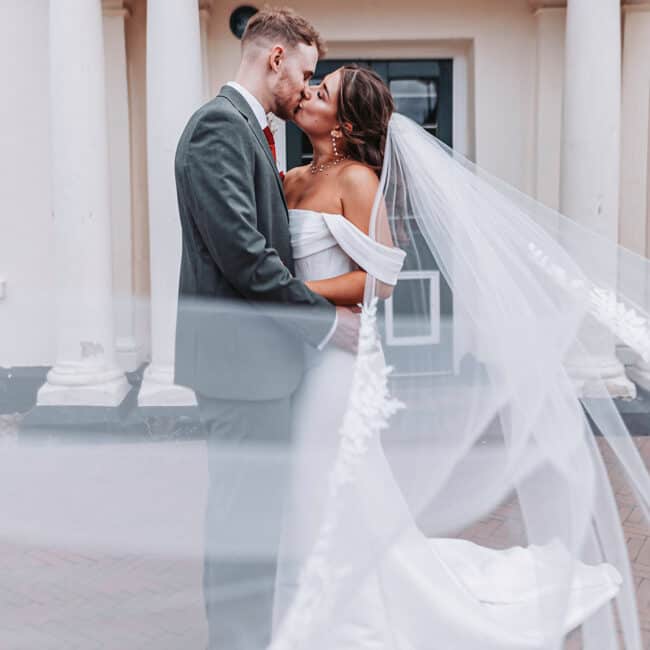 Timeless wedding portrait of Bryony and Andrew captured by a Huntingdon wedding photographer
