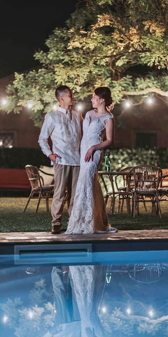 Ann & Marc - Italy Destination wedding rome - swimming pool