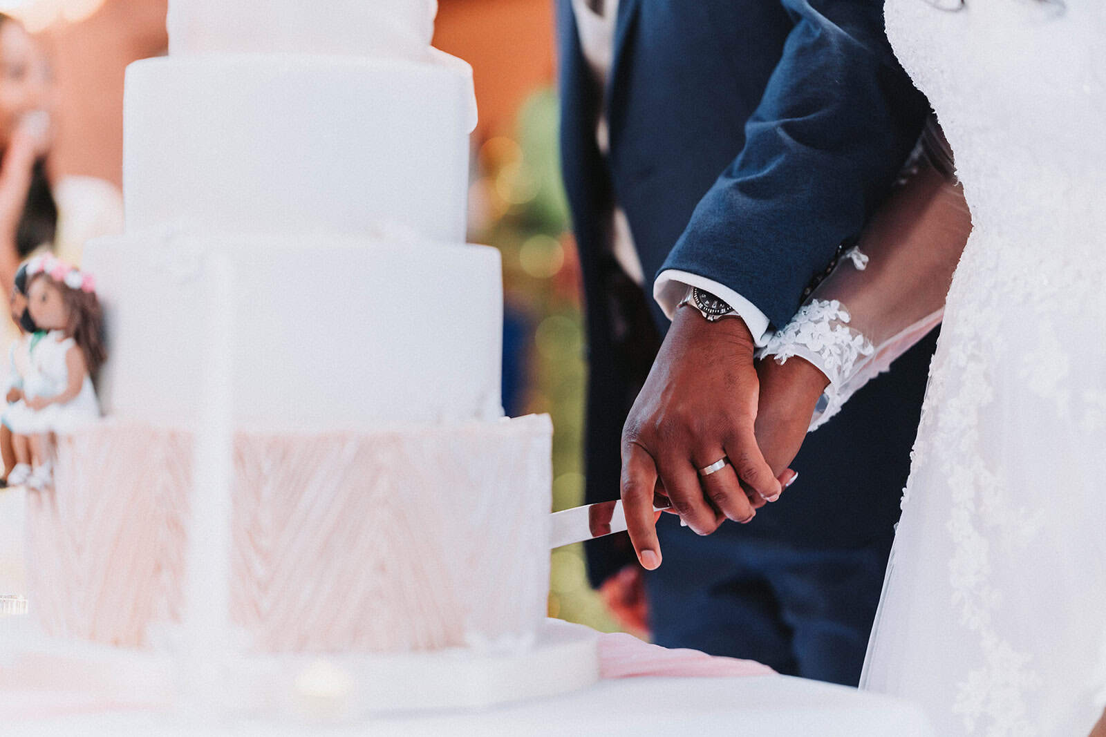 Bride and groom share candid moment at multicultural Haycock Manor wedding