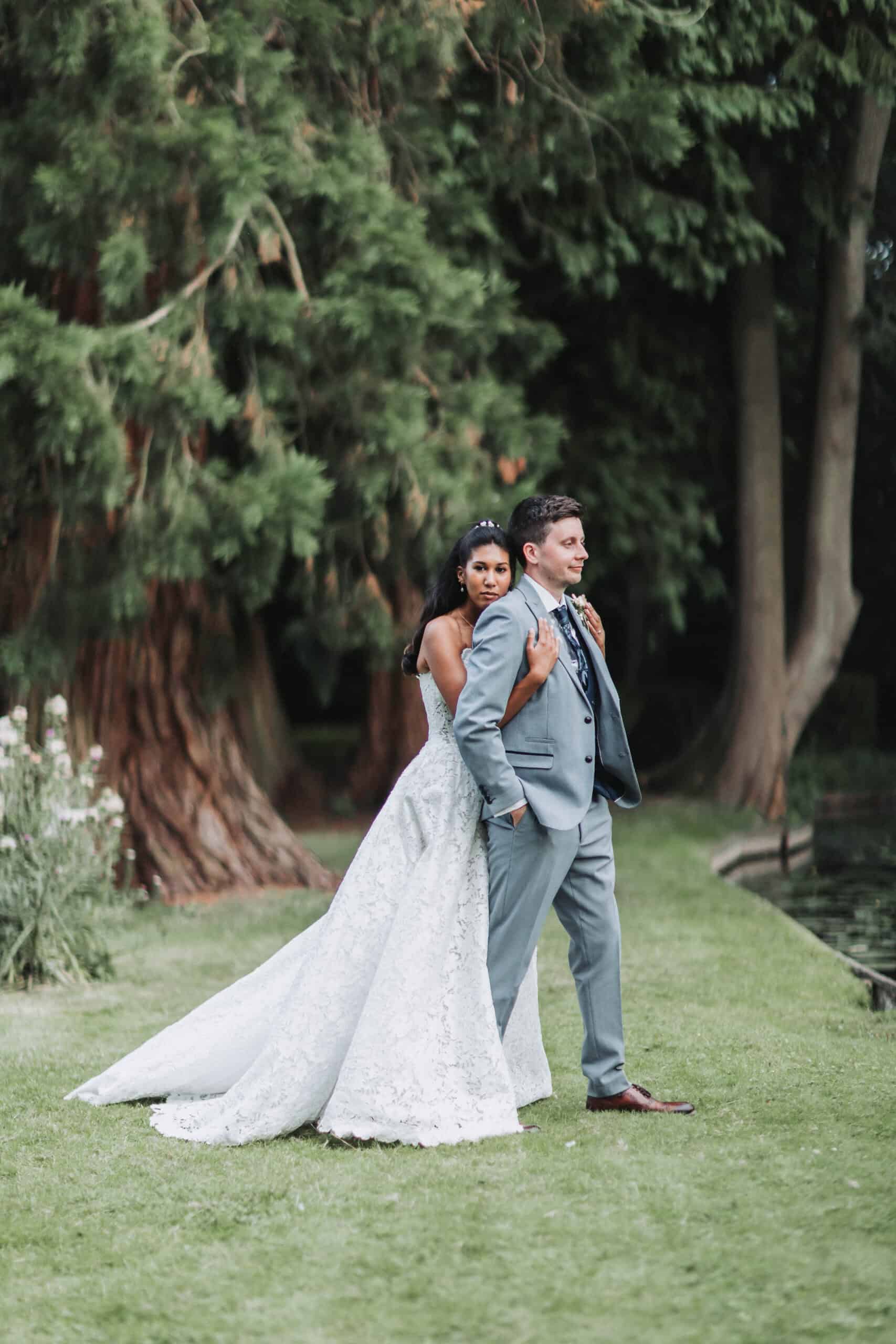 Bride and groom kiss at St Michael’s Manor captured by Norfolk wedding videographer