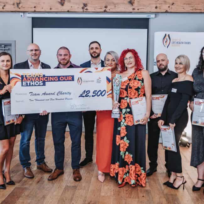 Life Health Foods corporate award presentation captured at Haycock Manor