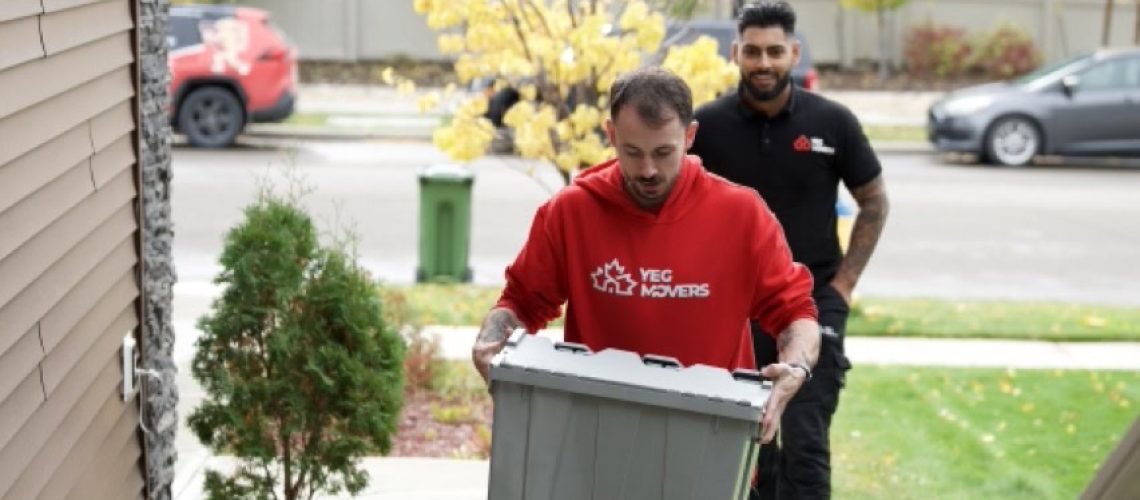 Moving services by YEG Edmonton Movers in action.