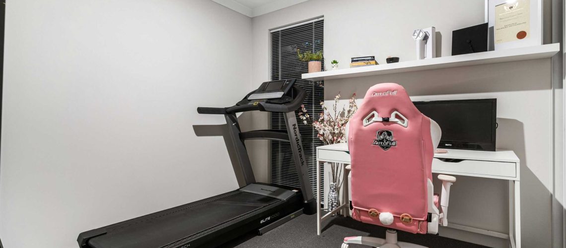 gaming room with a treadmill