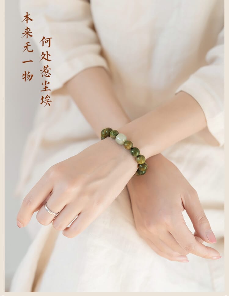 《寧神靜心》轉運珠綠檀手串檀香佛珠