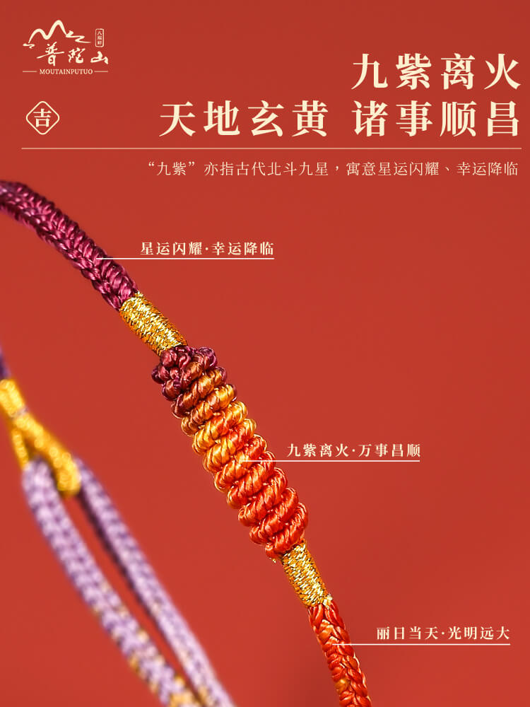 九紫離火龍年紅繩手鏈：圖片 3