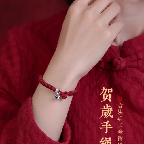 金剛結古法純銀鈴鐺紅繩編織手繩：圖片 5
