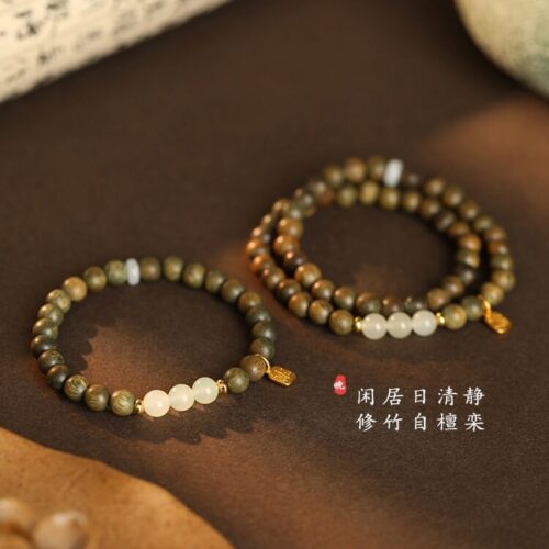 檀望晴新中式古風綠檀手鏈：圖片 2