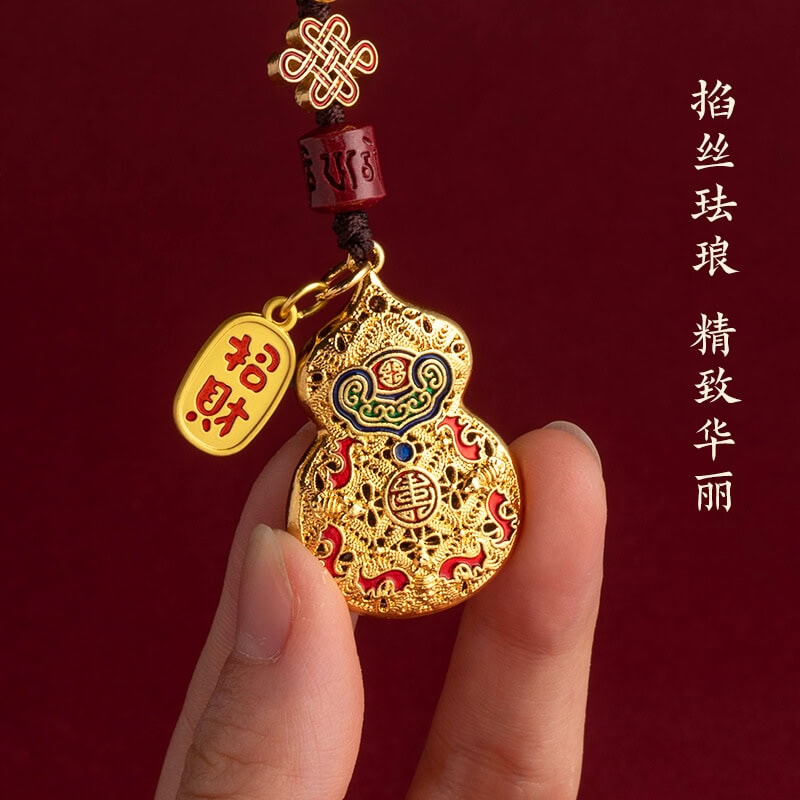福祿葫蘆汽車鑰匙精致高檔手編鑰匙繩掛：圖片 3