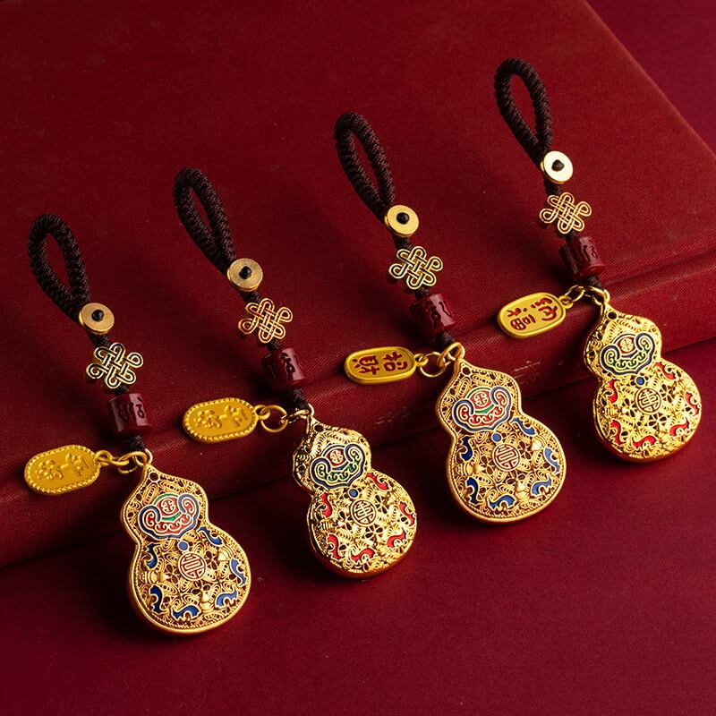 福祿葫蘆汽車鑰匙精致高檔手編鑰匙繩掛：圖片 5