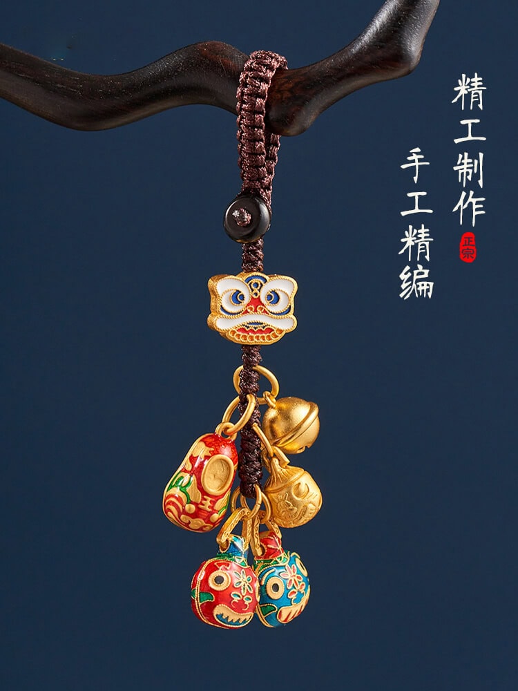祥瑞獸一家四口汽車鑰匙扣掛件：圖片 3