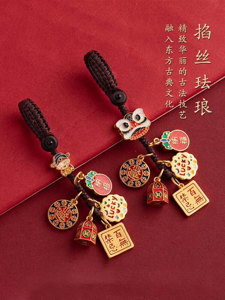 納福貔貅古法金福神貔貅鑰匙扣掛件