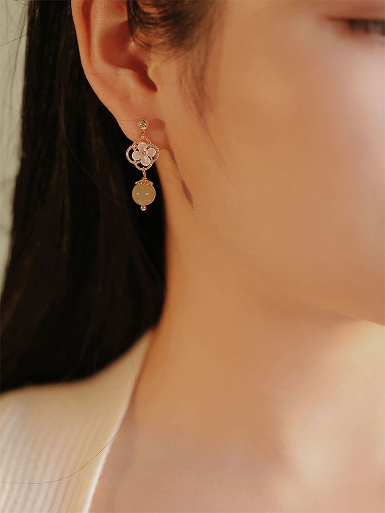 花滿庭小蘭花和田玉耳環：圖片 5
