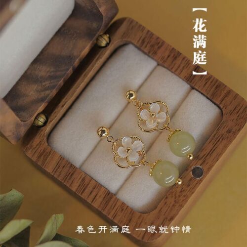 花滿庭小蘭花和田玉耳環：圖片 6