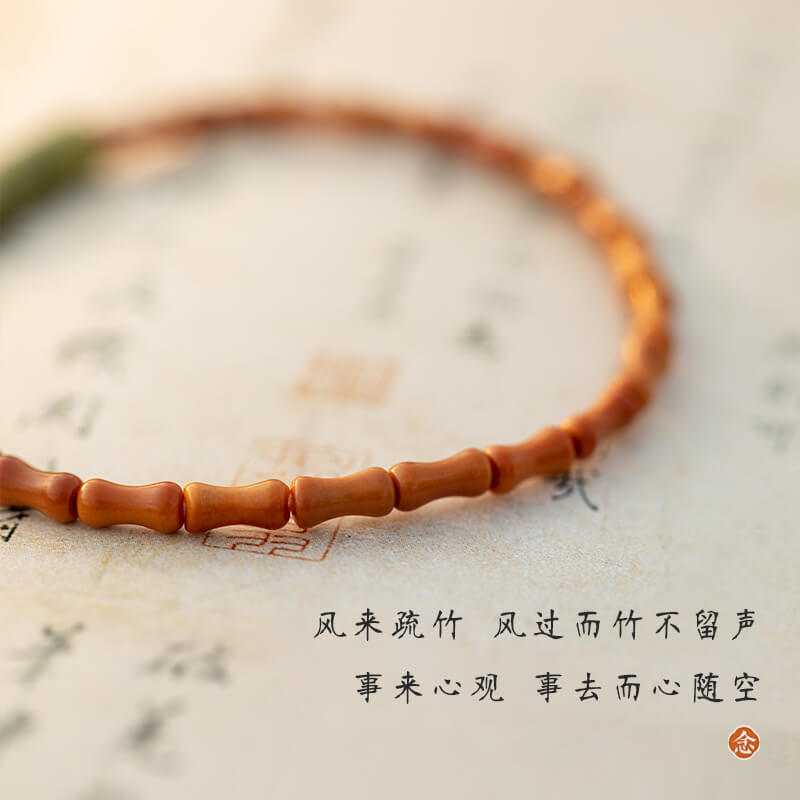 喜樂細款橄欖核壽山石檸檬玉手鏈：圖片 3
